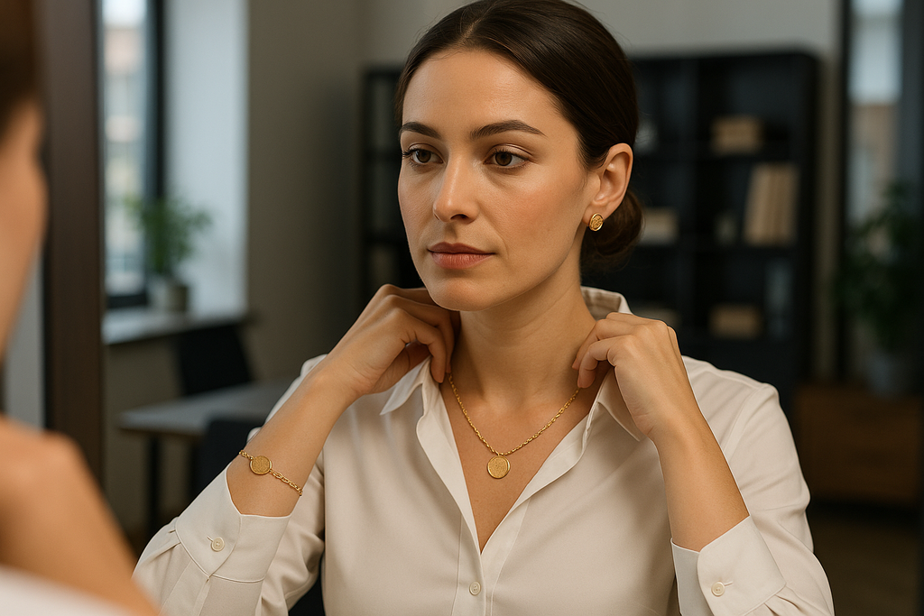 Women's Gold Jewelry Set - Professional Styling