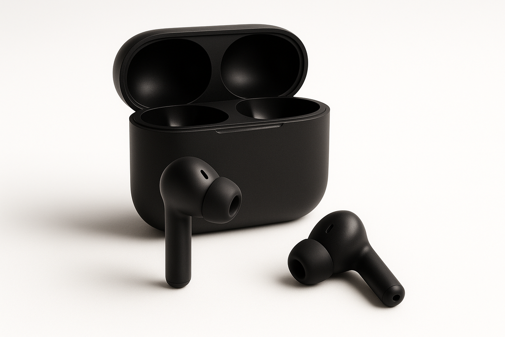 Matte Black Wireless Earbuds - Product Shot