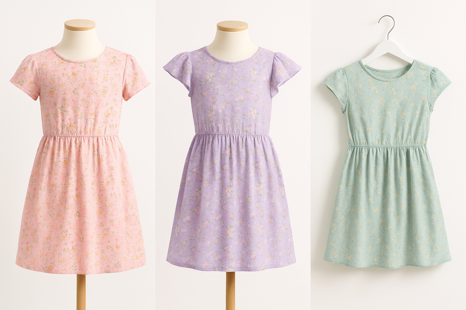 Girls' Floral Summer Dress Collection - Product Display