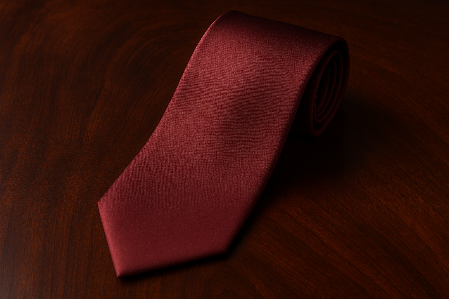 Wide Width Burgundy Silk Tie - Bold Executive Statement