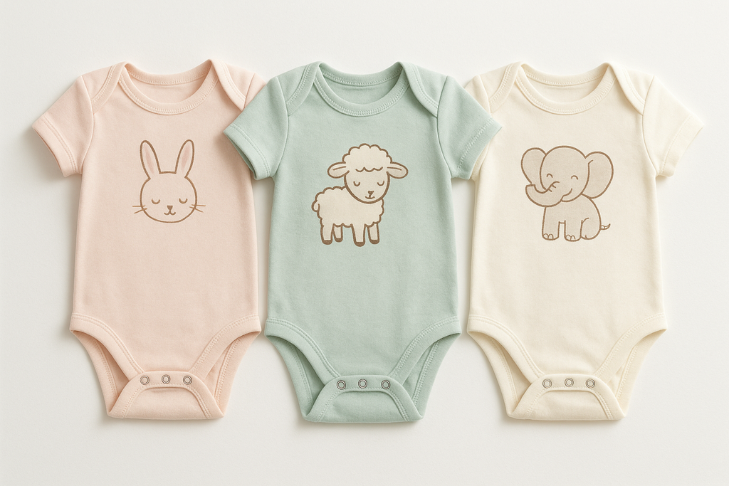 Premium Organic Cotton Baby Onesie Set - Product Photography