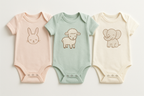 Premium Organic Cotton Baby Onesie Set - Product Photography
