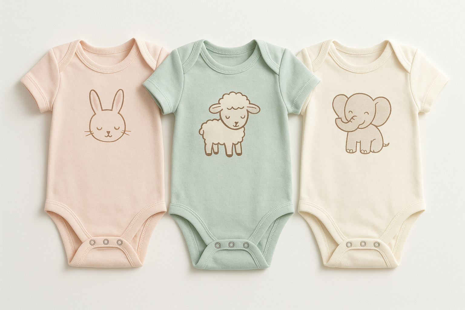 Premium Organic Cotton Baby Onesie Set - Product Photography