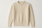 Cream Crew Neck Cashmere Sweater - Product Display
