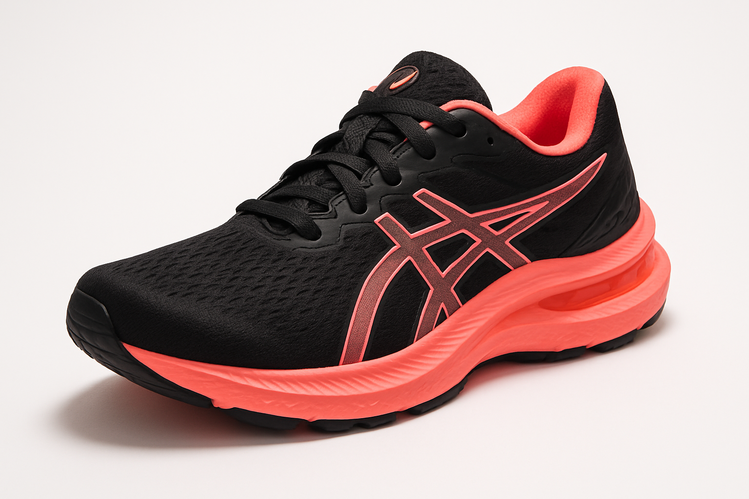 Black & Coral Pink Athletic Sneakers