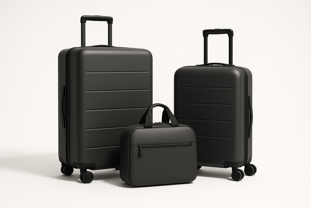 Charcoal Gray Travel Luggage Set - Product Shot