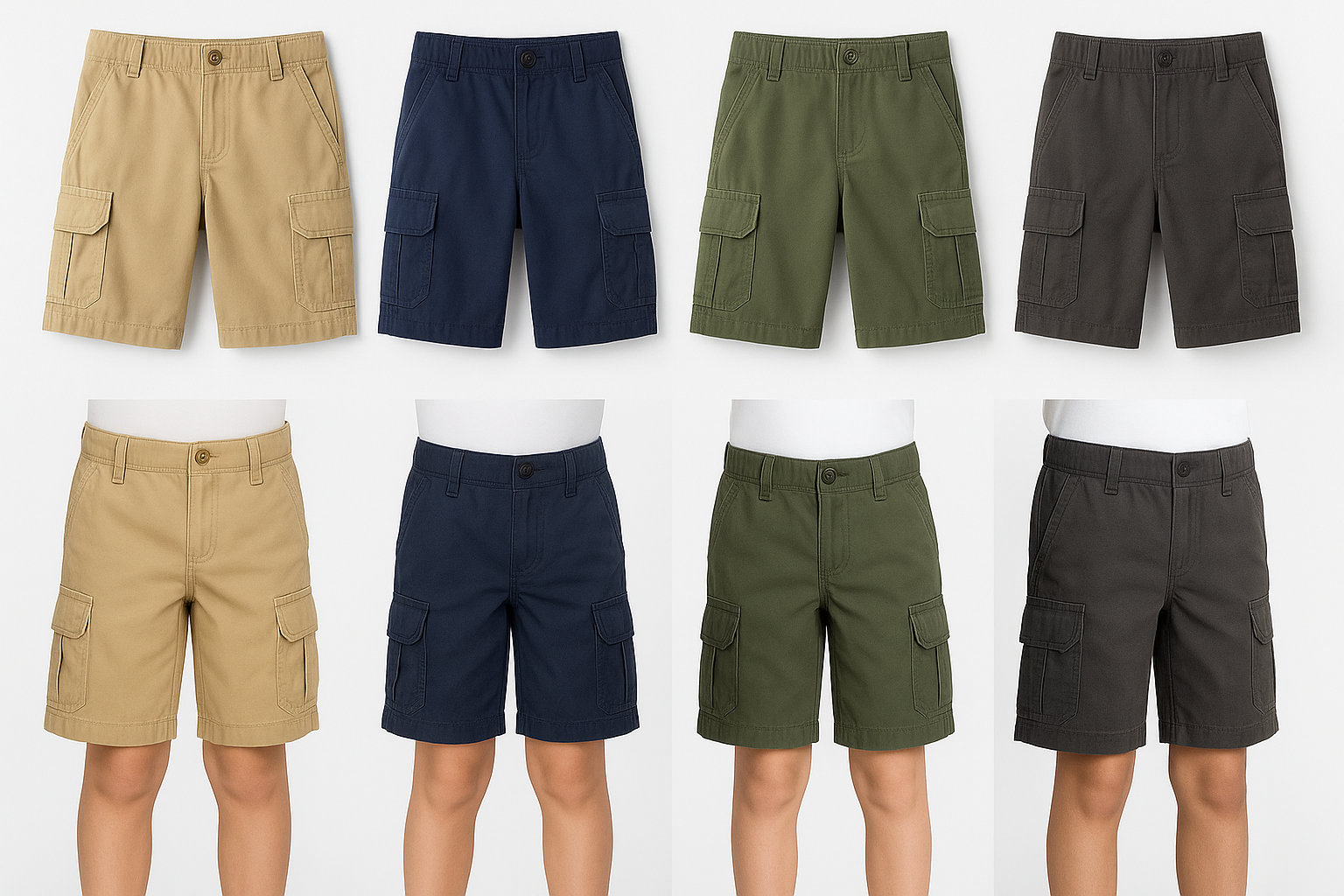 Boys' Cargo Shorts Collection - Product Display