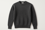 Charcoal Gray Crew Neck Cashmere Sweater - Product Display