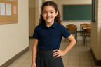 Girls' School Uniform Polo Shirt - Lifestyle Photo