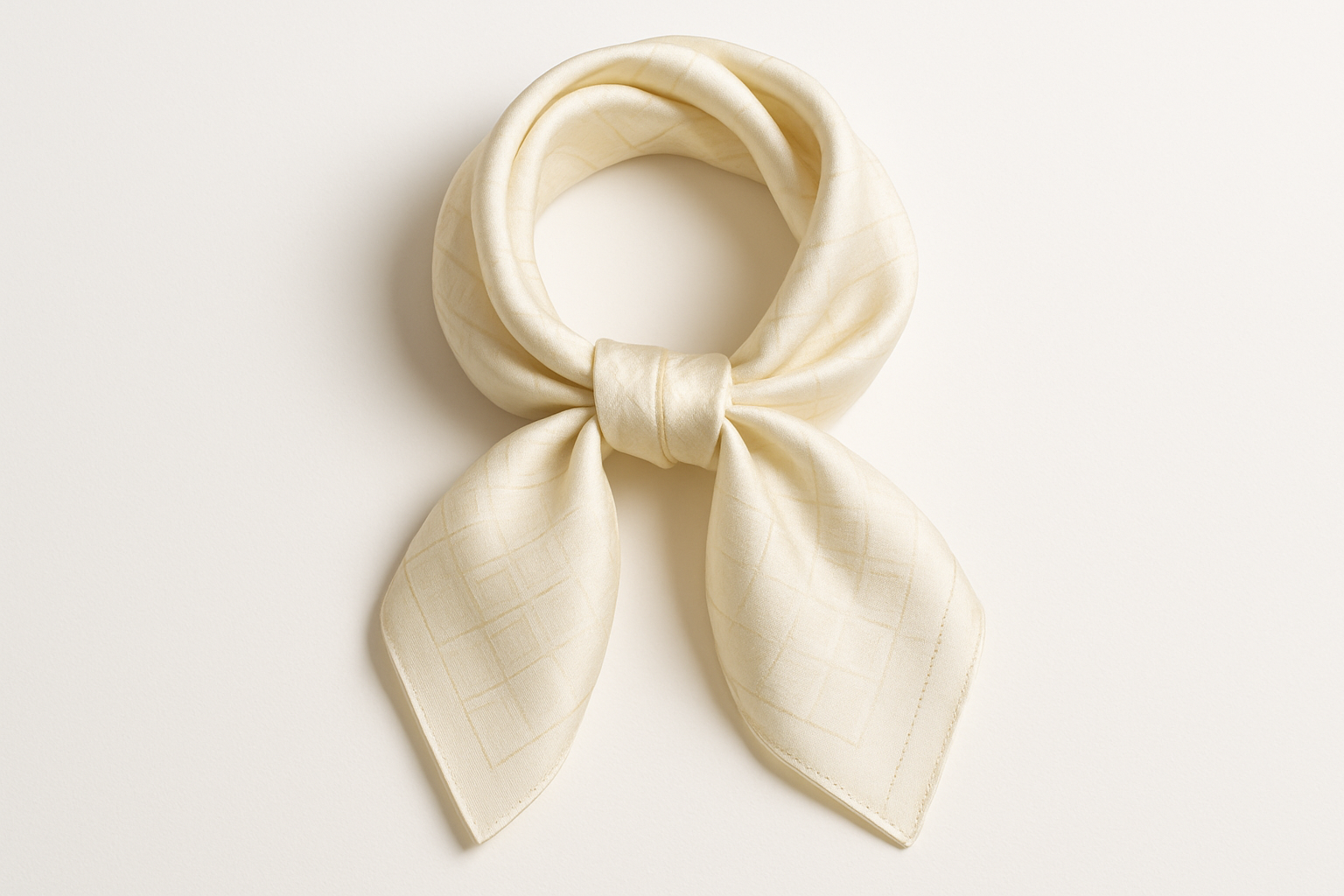 Ivory Cream Silk Scarf - Small Size