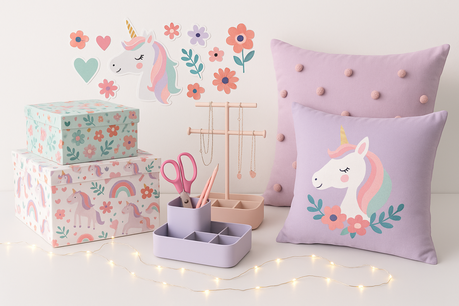 Girls Room Decor & Organization Set - Product Display