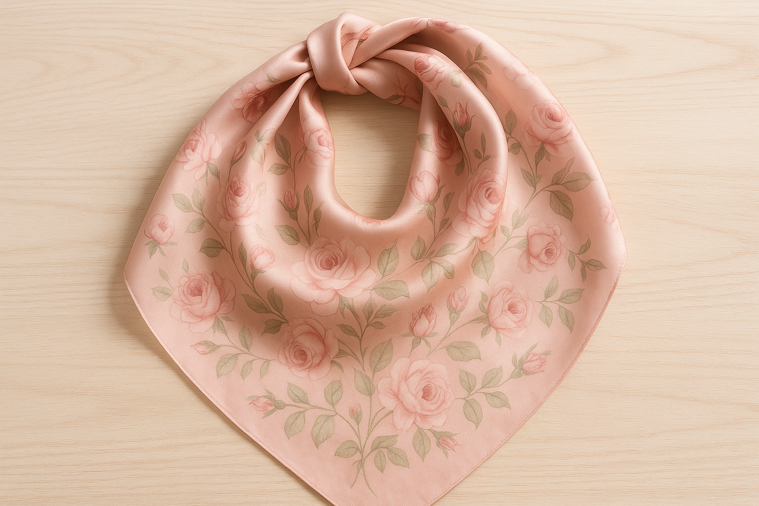 Small Soft Rose Floral Scarf - 70cm x 70cm