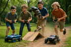 Boys Playing with RC Cars Outdoors - Lifestyle