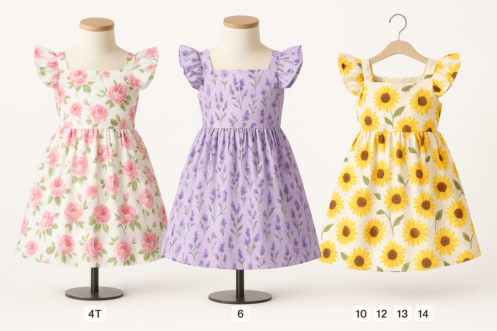Girls' Floral Summer Dress Collection - Product Display