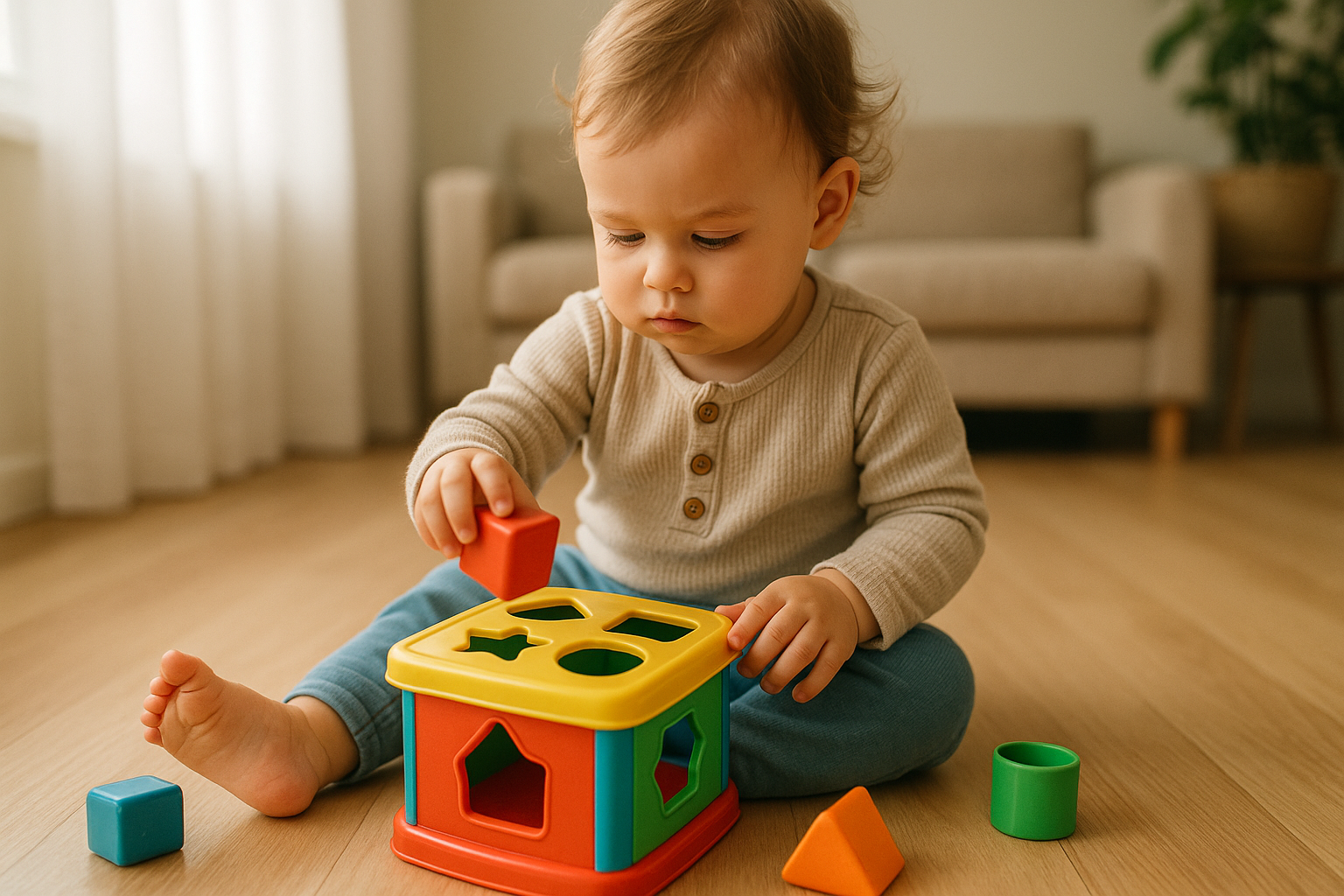 Baby Playing with Shape Sorter - Lifestyle Photo