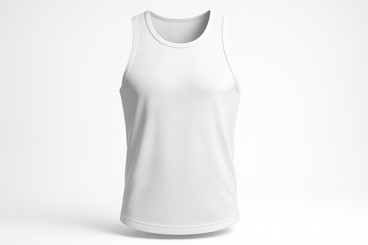 White Athletic Tank Top - Athletic Fit
