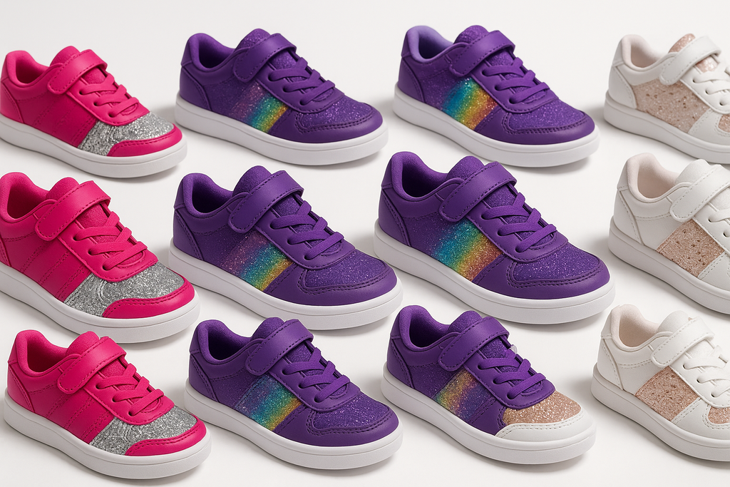 Girls' Sparkly Sneakers Collection - Product Display