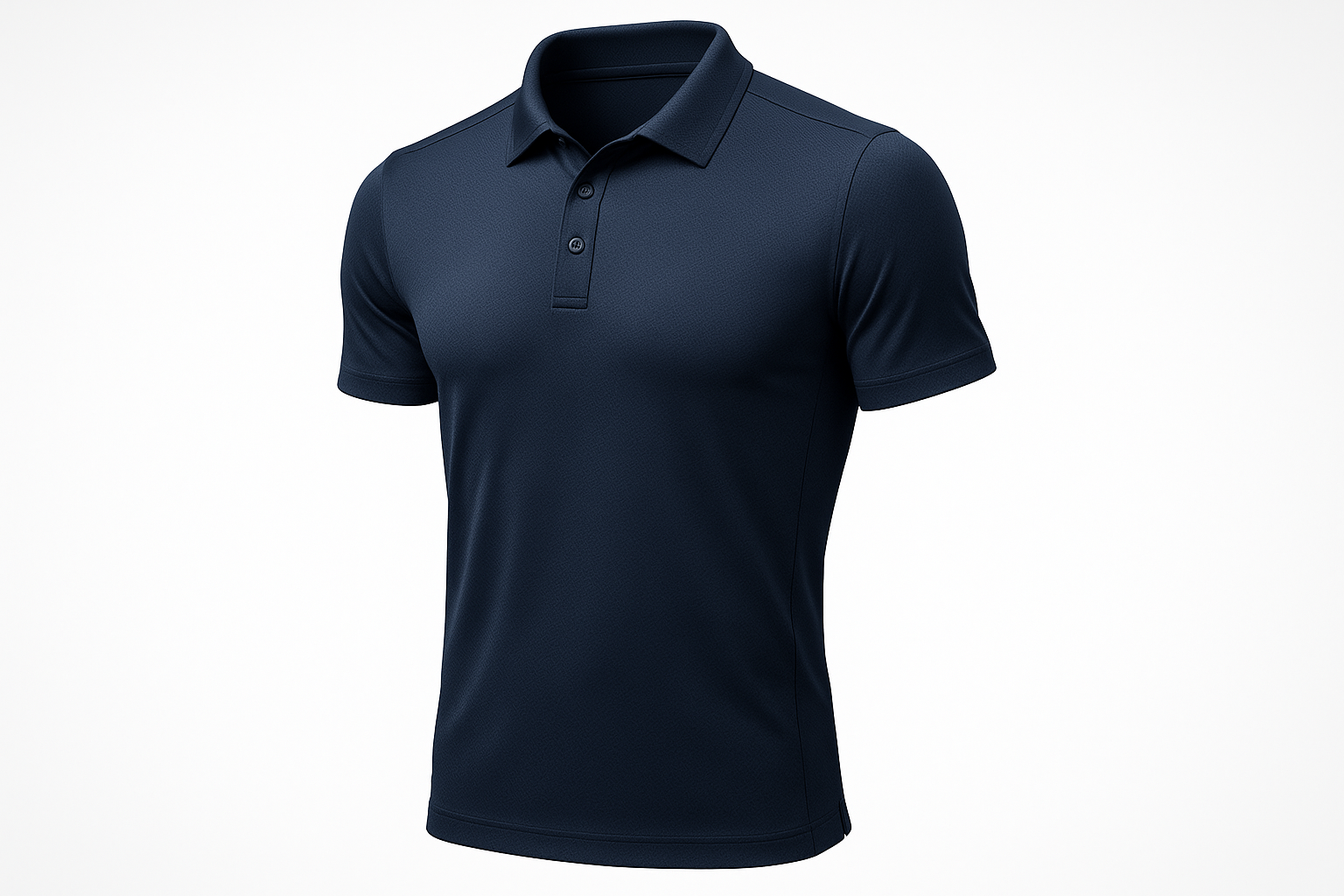 Navy Blue Performance Polo - Moisture-Wicking Slim Fit