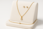 Women's Gold Jewelry Set - Product Display
