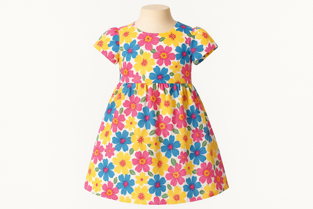 Girls' Floral Summer Dress - Product Photo