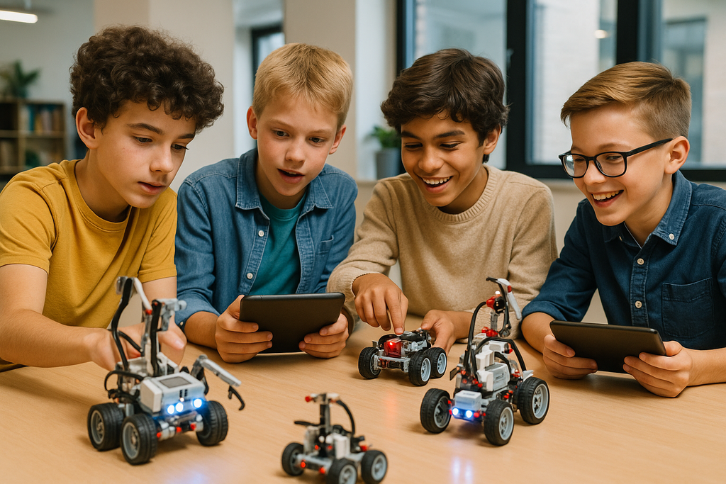 Boys Building and Programming Robots - Lifestyle