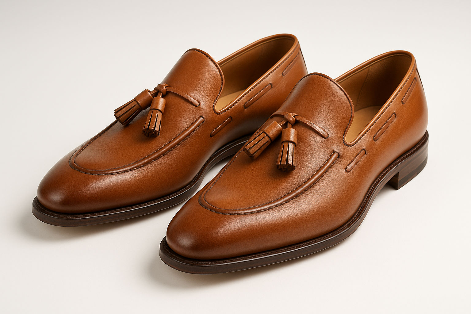 Tassel Loafer Tan Leather - Elegant Slip-On Style