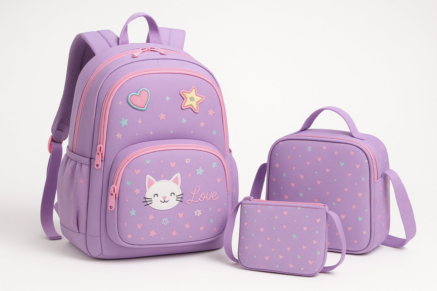 Girls School Backpack & Bag Set - Product Display