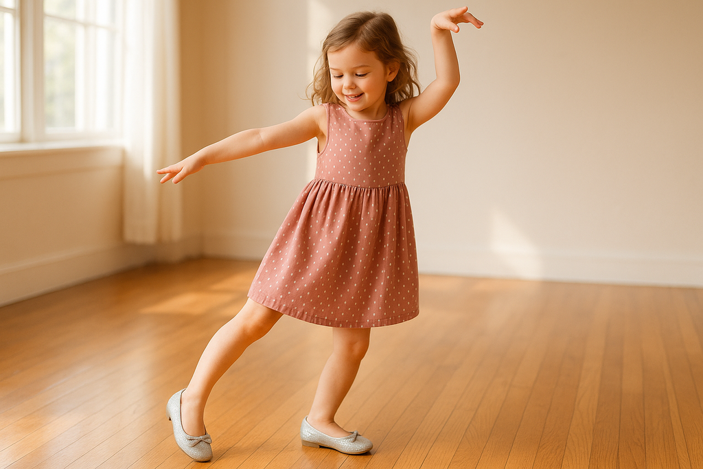 Girls' Sparkly Ballet Flats - Lifestyle Photo