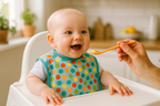 Baby Wearing Bib Feeding Time Photo