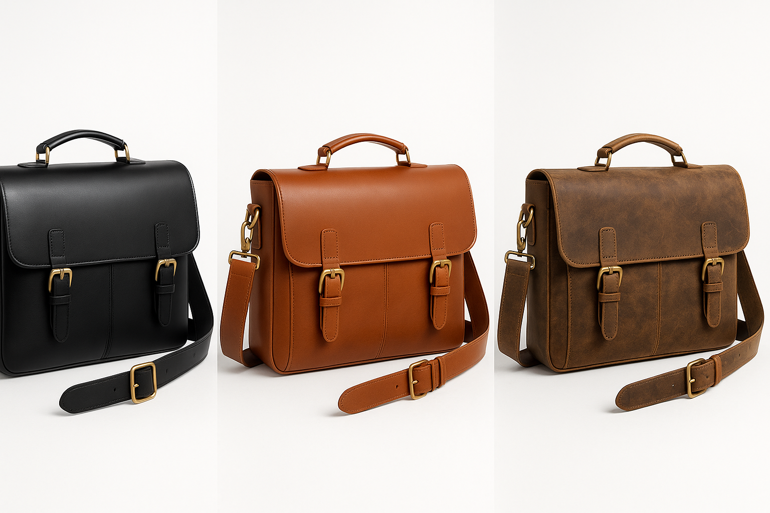 Men's Premium Executive Leather Messenger Bag Variants