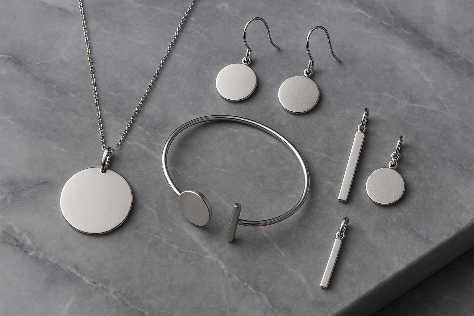 Platinum Silver Statement Set - Complete Jewelry Collection