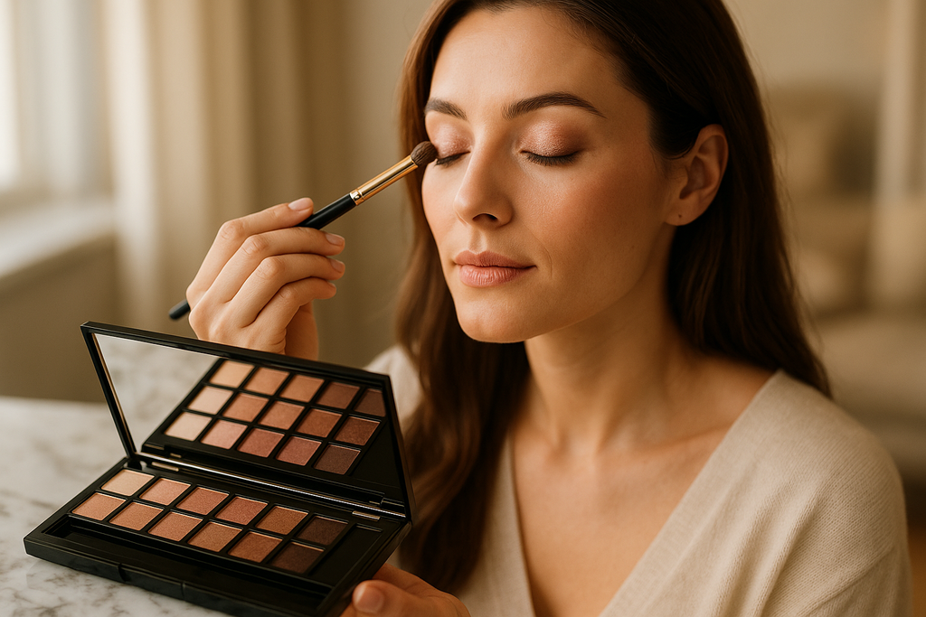 Women's Luxury Rose Gold Eyeshadow Palette - Lifestyle Application